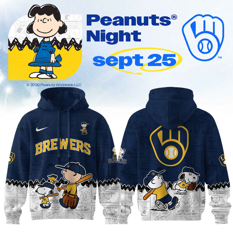 Milwaukee Comic Beagle Night Navy Baseball Hoodie