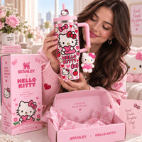 Pink Cute Kitty Gilded 40oz Tumbler