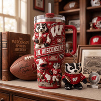Wisconsin Badger Football Jewel 40oz Tumbler