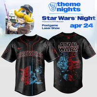 Milwaukee Galaxy Night Red Blue Split Baseball Jersey