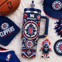 LA Clipper Basketball Glam 40oz Tumbler