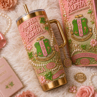 Pink and Green Sisterhood Bling 40oz Tumbler