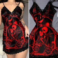 Crimson Moon Skeleton Lace Nightgown