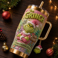 Green Christmas Grump Aurora 40oz Tumbler