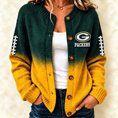 Green Bay Two-Tone Fade Women's Cardigan