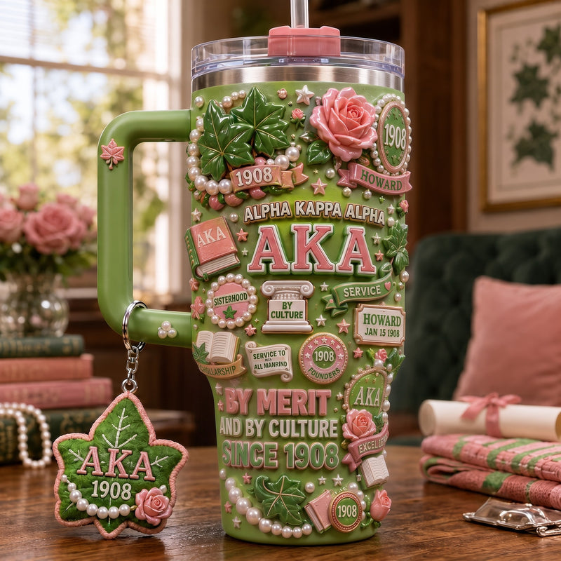 Pink and Green Sisterhood Gilded 40oz Tumbler