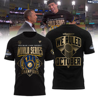 Milwaukee Gold Foil Black Baseball T-Shirt