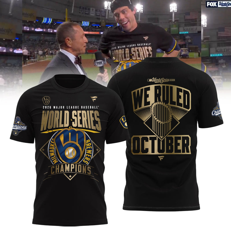 Milwaukee Gold Foil Black Baseball T-Shirt