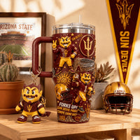 Tempe Gold Football Dazzle 40oz Tumbler