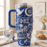 Blue and White Fraternity Gilded 40oz Tumbler