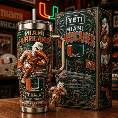 Miami Hurricane Football Starry 40oz Tumbler
