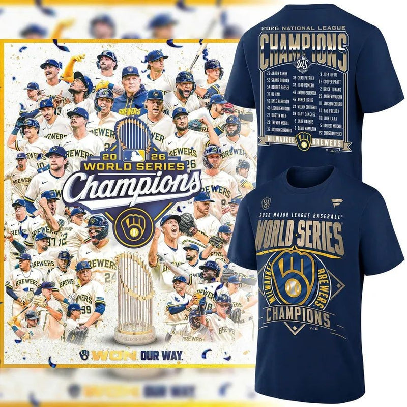 Milwaukee Won Our Way Navy Baseball T-Shirt