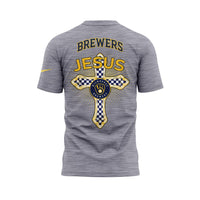 Milwaukee Faith Cross Grey Heather Baseball T-Shirt