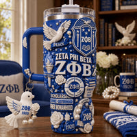 Blue White Sisterhood Bling 40oz Tumbler