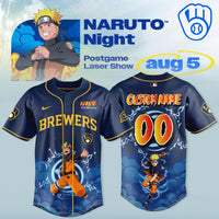 Milwaukee Ninja Night Custom Name Navy Baseball Jersey