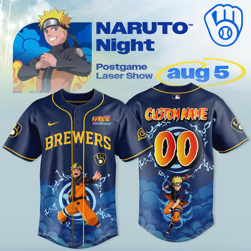 Milwaukee Ninja Night Custom Name Navy Baseball Jersey