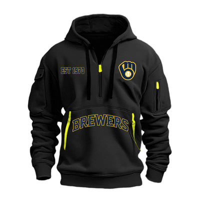 Milwaukee Neon Trim Black Baseball Hoodie
