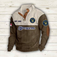 Milwaukee Corduroy Quarter Zip Baseball Pullover