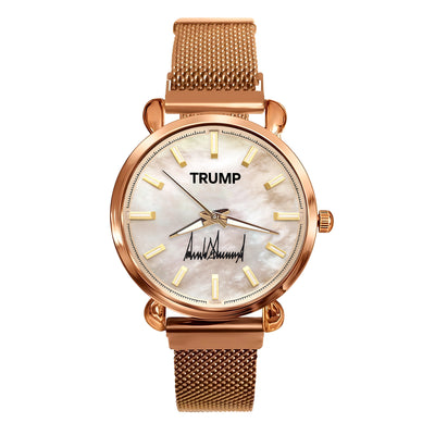 TRUMP Watch 2026 Luxury Rose Gold – Gold Mother of Pearl Dial for Women