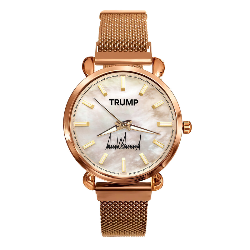 TRUMP Watch 2026 Luxury Rose Gold – Gold Mother of Pearl Dial for Women