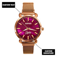 Custom Wrist Watches For Ladies - Galaxy Purple Dial - Purple Pink Watches For Ladies
