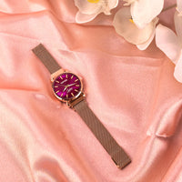Custom Wrist Watches For Ladies - Galaxy Purple Dial - Purple Pink Watches For Ladies