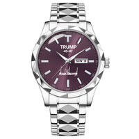 TRUMP 45-47 Watch 2026 Luxury Silver – Deep Royal Purple Dial – Watch for Men