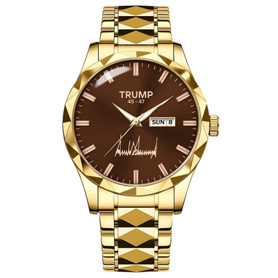 TRUMP 45-47 Watch 2026 Luxury Gold – Chocolate Brown Dial