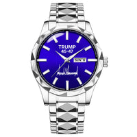 TRUMP 45-47 Watch 2026 Silver Blue Dial – Luxury Steel Watch for Men