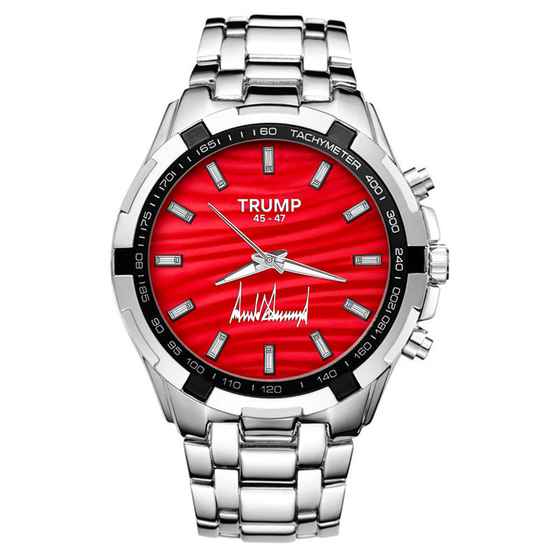 TRUMP Watch 45 - 47 Stainless steel - Red Wave Dial