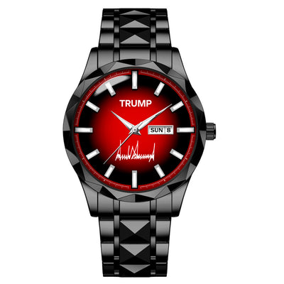 TRUMP Watch 2026 Luxury Black Steel – Signature Red Sport Dial