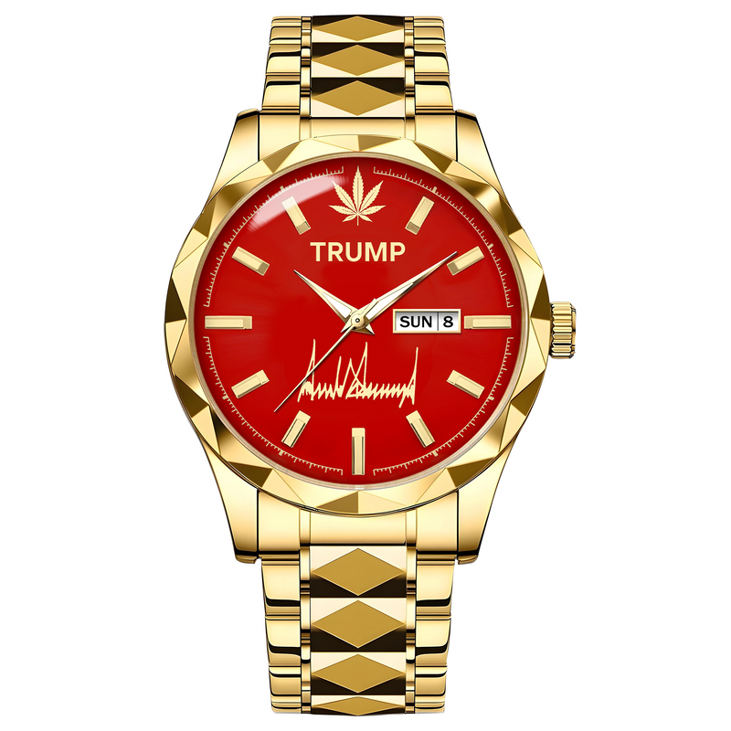 TRUMP Schedule III Watch 2026 – Gold Case, Red Dial – Luxury Men’s Watch