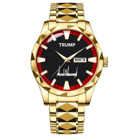 TRUMP Watch 2026 Luxury Gold Steel – Signature Red Sport Dial