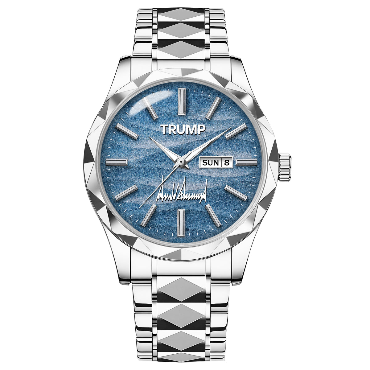 TRUMP Watch 2026 Luxury Silver Steel – Signature Sky Blue Dial