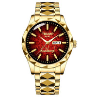 TRUMP 45–47 Schedule III Watch 2026 – Gold Case, Crimson Red Dial – Luxury Men’s Watch