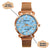 Custom Wrist Watches For Ladies - Azure Marble Dial - Rose Gold Watches For Ladies