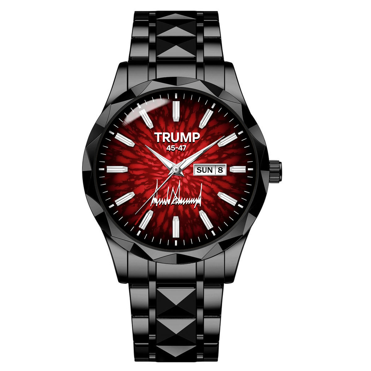 TRUMP Watch 45 – 47 Black Steel – Scarlet Radiance Dial