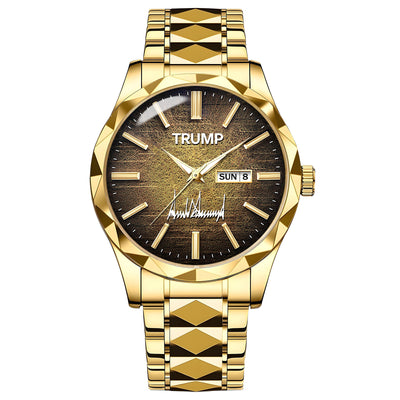 TRUMP Watch 2026 Luxury Gold – Signature Vintage Brown Dial