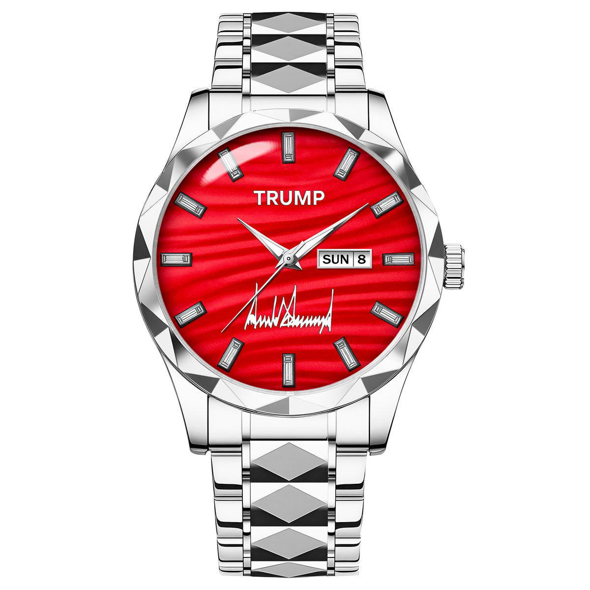 TRUMP Watch 2026 Luxury Silver – Signature Red Dial