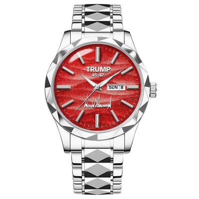 TRUMP Watch 45 – 47 Stainless Steel – Scarlet Wave Dial