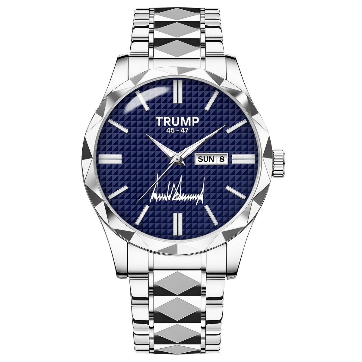TRUMP 45-47 Watch 2026 Luxury Silver – Signature Blue Dial