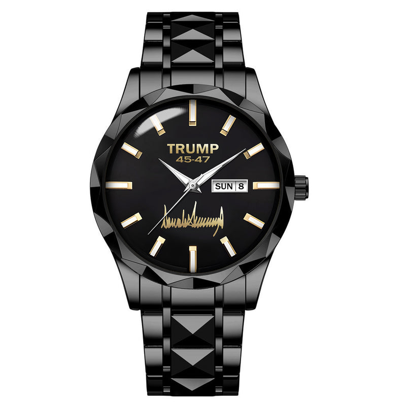 TRUMP 45-47 Watch 2026 Luxury Black – Signature Gold Dial