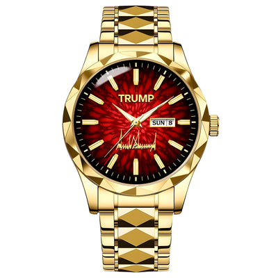 TRUMP Watch Luxury Gold – Royal Red Ruby Burst Dial
