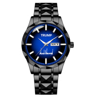 TRUMP Watch 2026 Luxury Black Steel – Signature Royal Blue Dial
