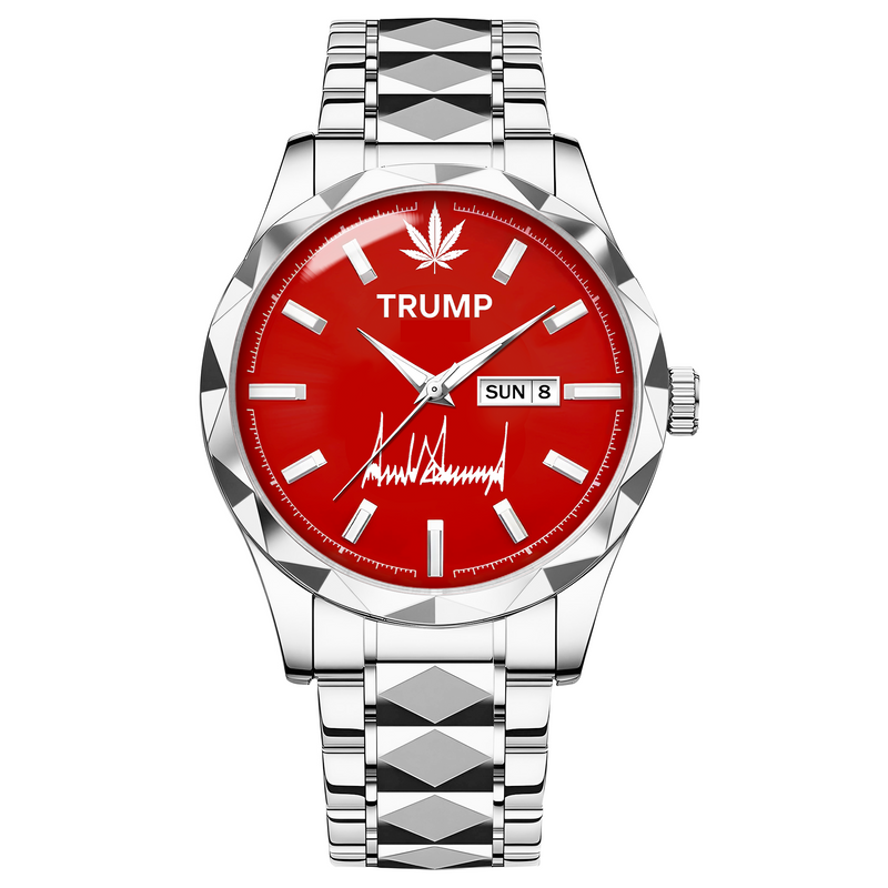 TRUMP Schedule III Limited Watch 2026 – Silver Steel Case, Red Dial – Luxury Men’s Watch