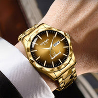 TRUMP 45-47 Watch 2026 Luxury Gold – Chocolate Brown Sunburst Dial