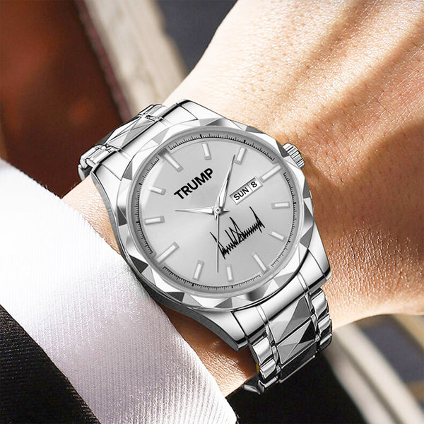 TRUMP Watch 2026 Silver – Signature Silver Dial Luxury Steel Watch for Men