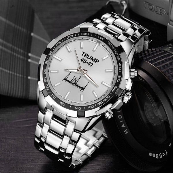 TRUMP Watch 45 - 47 Stainless steel - Silver Sunburst Dial