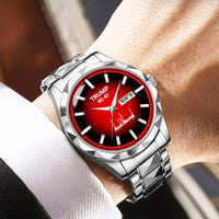 TRUMP 45-47 Watch 2026 Luxury Silver – Deep Inferno Red Dial – Watch for Men