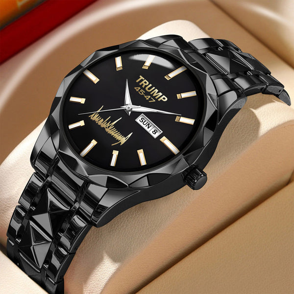 TRUMP 45-47 Watch 2026 Luxury Black – Signature Gold Dial